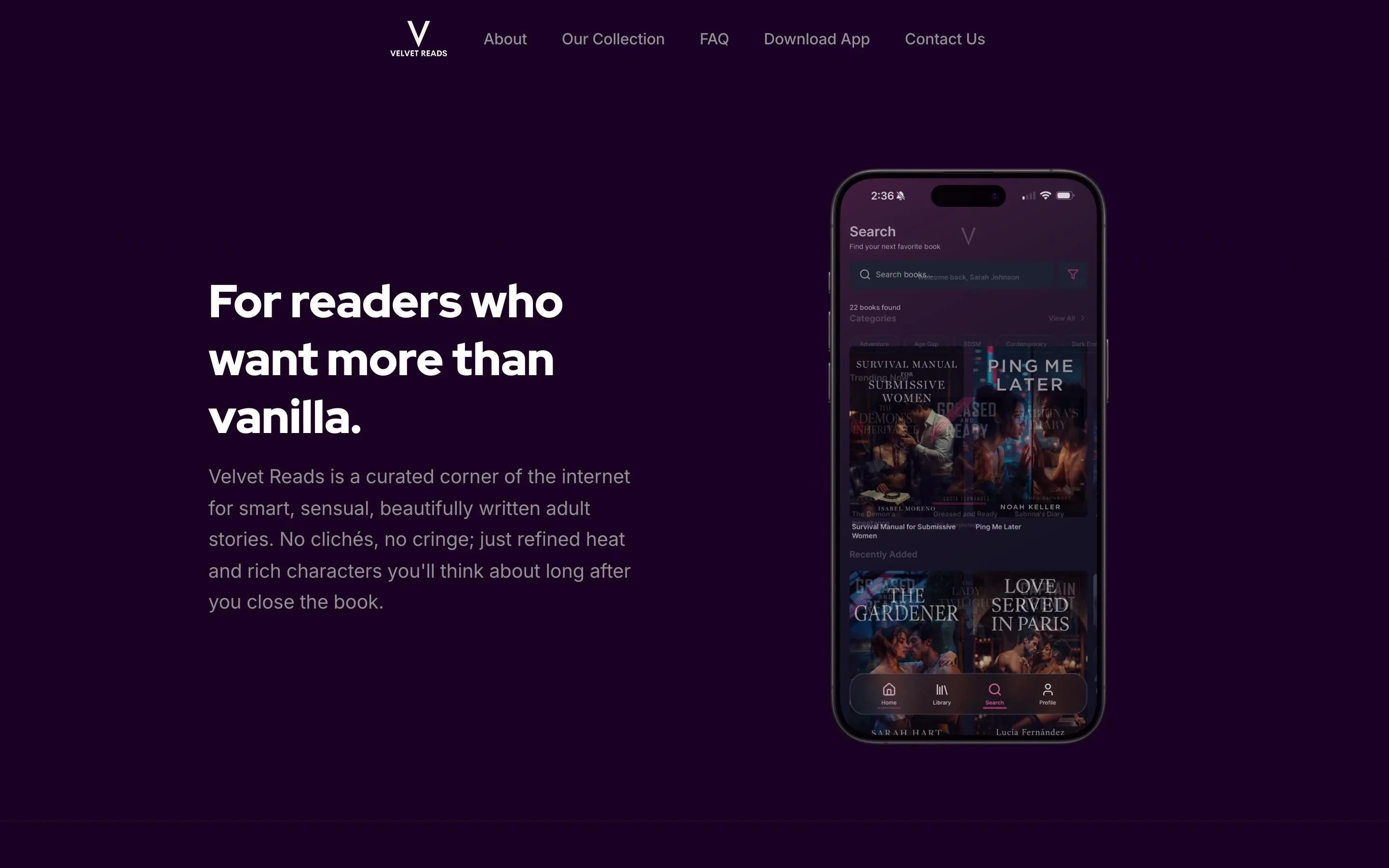 Velvet Reads — The website