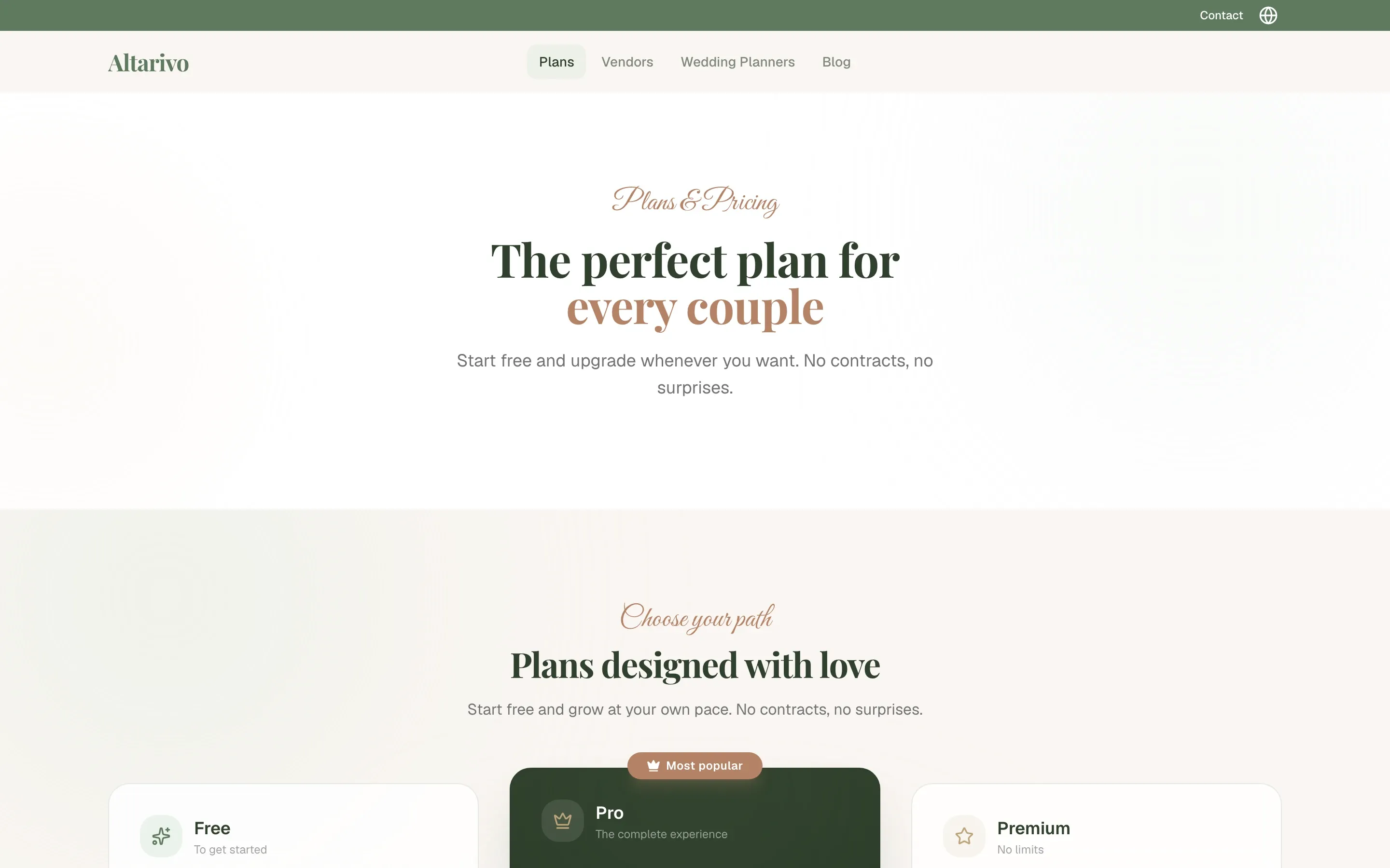 Altarivo — Plans and pricing